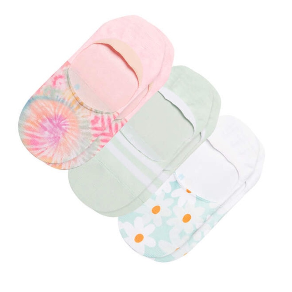 TOMS Ultimate No Show 3 pack Socks Daisy & Tie Dye